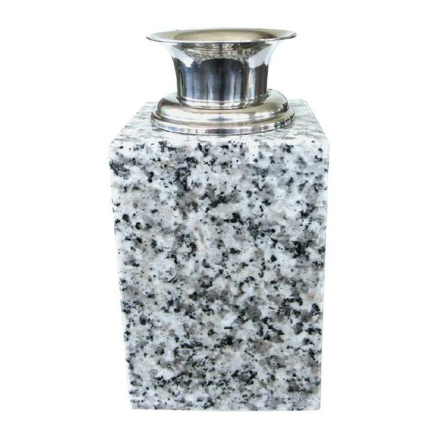 お墓用】花立単品高級白みかげ石製 ステンレス花筒付S-W39【STクラフト